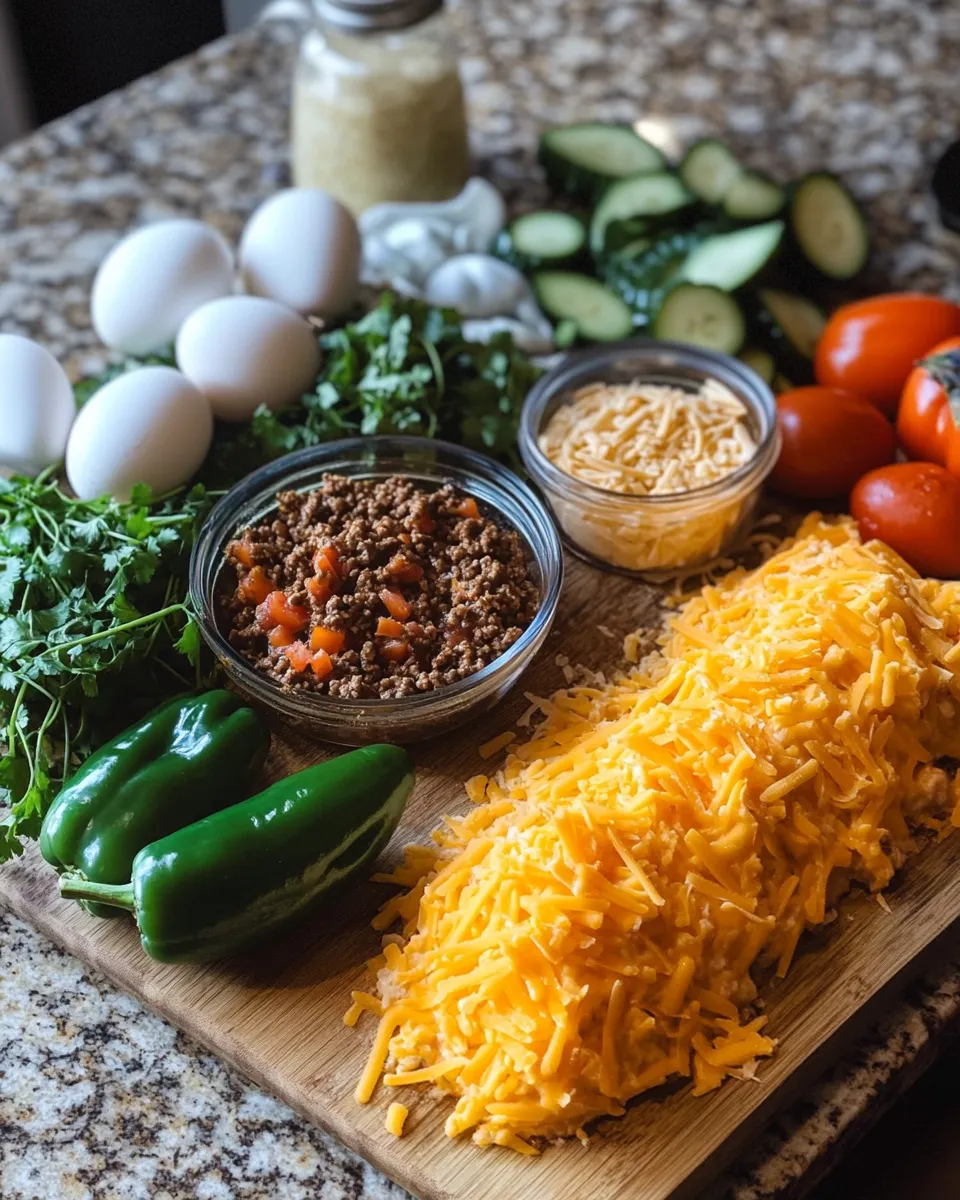 Ingredients for Savor the Flavor: Easy Baked Beef Chiles Rellenos Casserole Delight