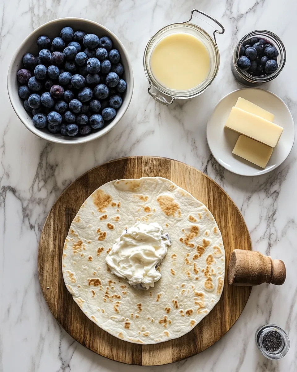 Ingredients for Deliciously Sweet Start: Blueberry Breakfast Quesadilla Bliss