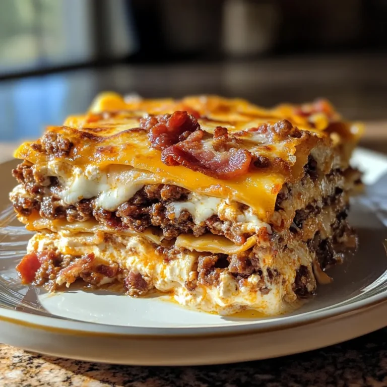 Photo of featured for Savor the Morning: Irresistible Breakfast Bacon Cheeseburger Lasagna Delight