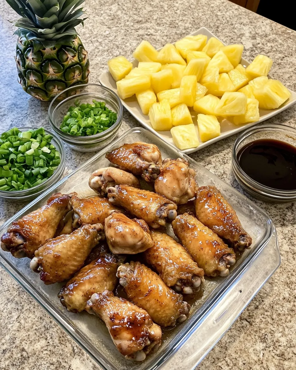 Ingredients for Sweet and Savory Brown Sugar Pineapple Wings: A Tropical Twist on Chicken Delight