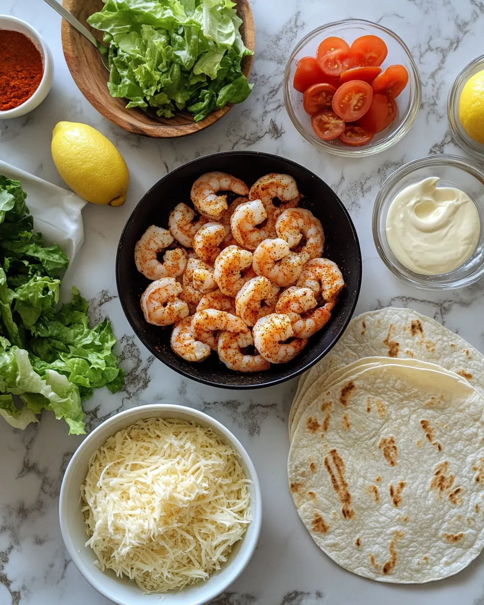 Ingredients for Savor the Spice: Irresistible Cajun Parmesan Shrimp Wraps