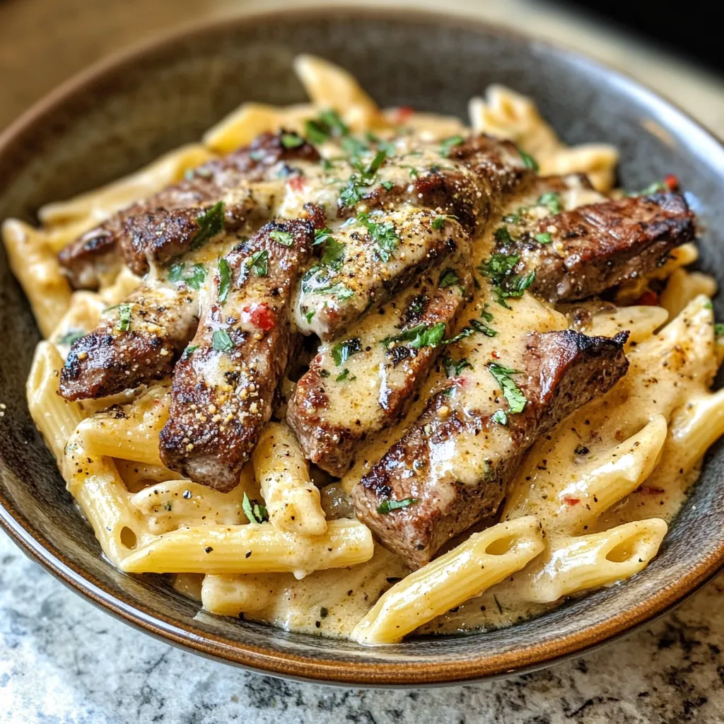 Photo of featured for Savor the South: Cajun Steak Tips Drenched in Cheesy Penne Parmesan Sauce