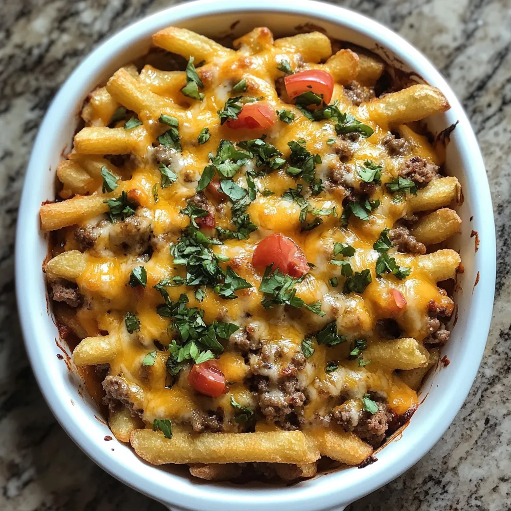Photo of featured for Ultimate Cheeseburger French Fry Bake: A Comfort Food Dream Come True