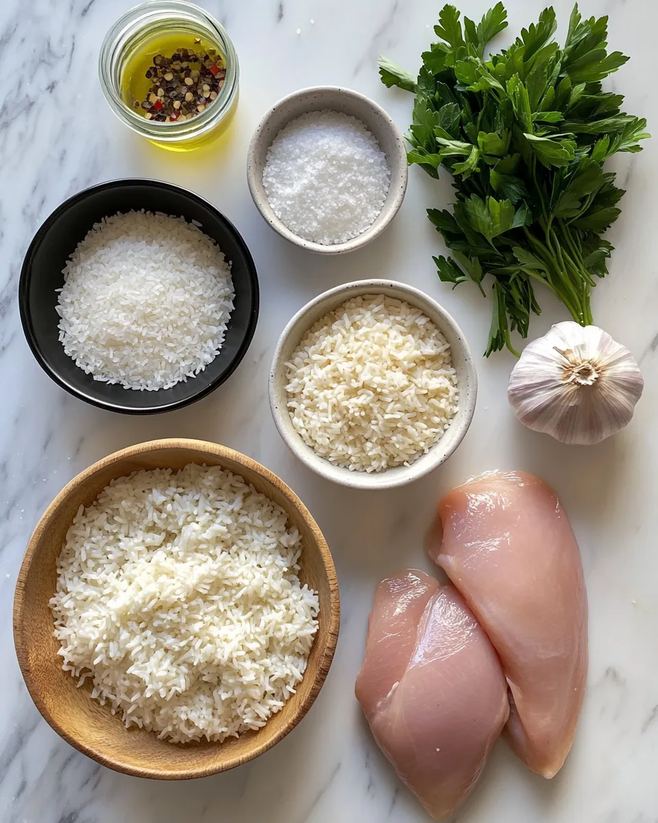 Ingredients for Savor the Flavor: Chicken Scampi Garlic Parmesan Rice Delight
