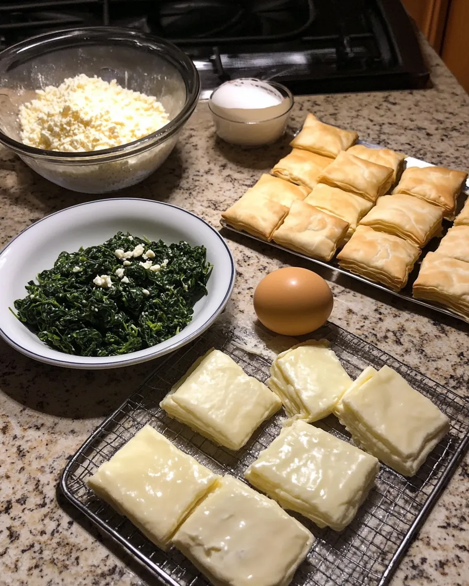 Ingredients for Irresistibly Delicious Cream Cheese Spinach Puffs: A Bite-Sized Delight