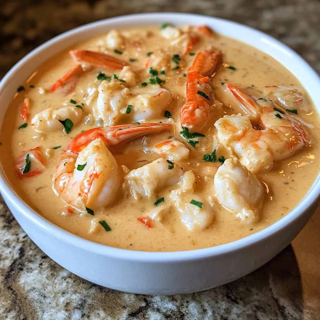 Photo of featured for Indulge in a Bowl of Bliss: Creamy Crab and Shrimp Seafood Bisque Delight