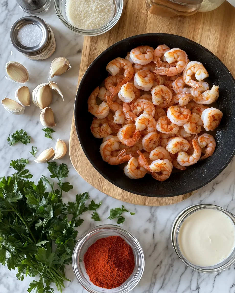 Ingredients for Savor the Flavor: Creamy Garlic-Paprika Shrimp Skillet Delight