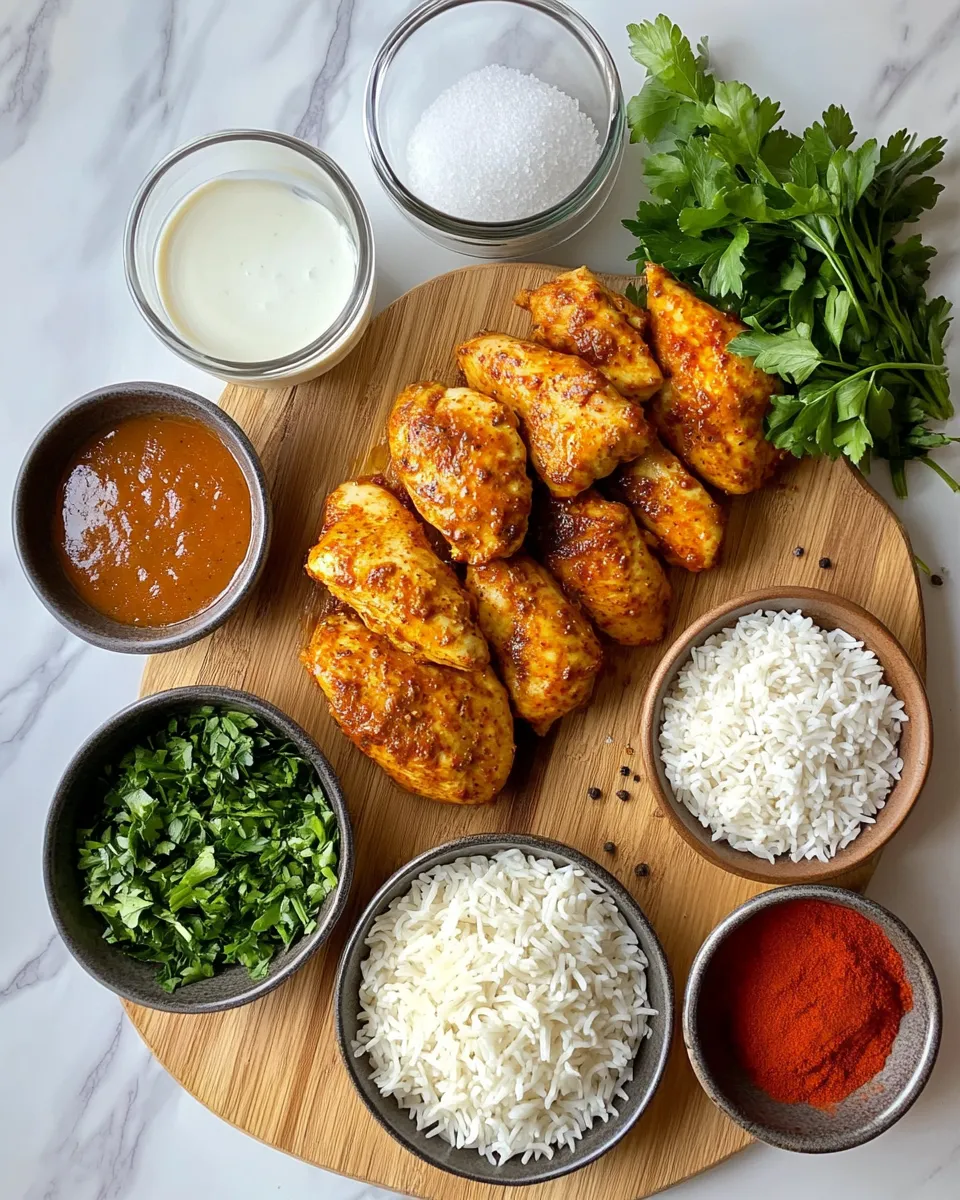 Ingredients for Savor the Spice: Creamy Peri-Peri Chicken Served with Irresistible Garlic Rice