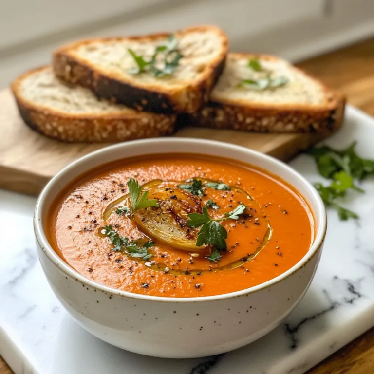 Photo of featured for Savor the Comfort: Irresistible Creamy Roasted Garlic Tomato Soup Recipe