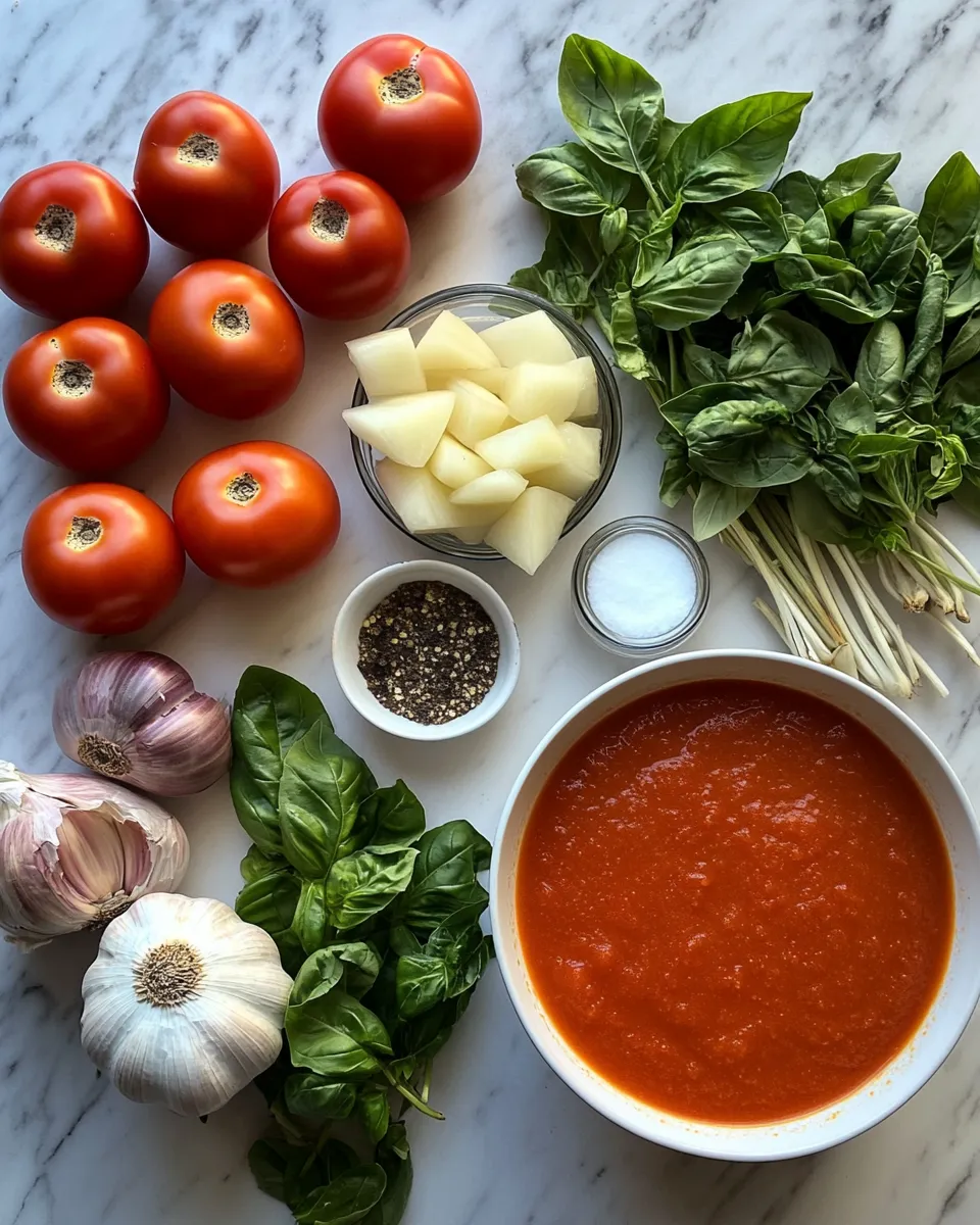 Ingredients for Savor the Comfort: Irresistible Creamy Roasted Garlic Tomato Soup Recipe