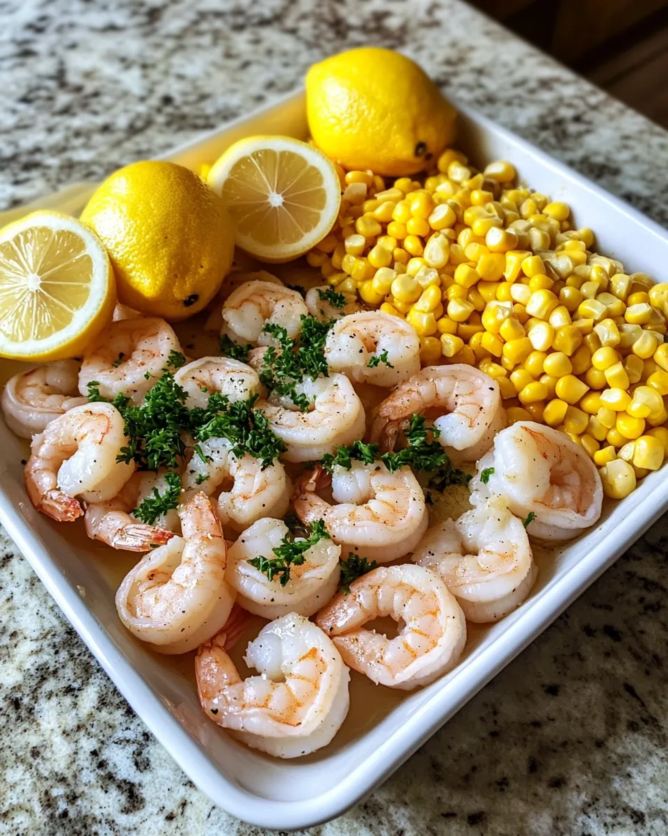 Ingredients for Savor the Flavor: Garlic Butter Baked Shrimp with Corn Delight