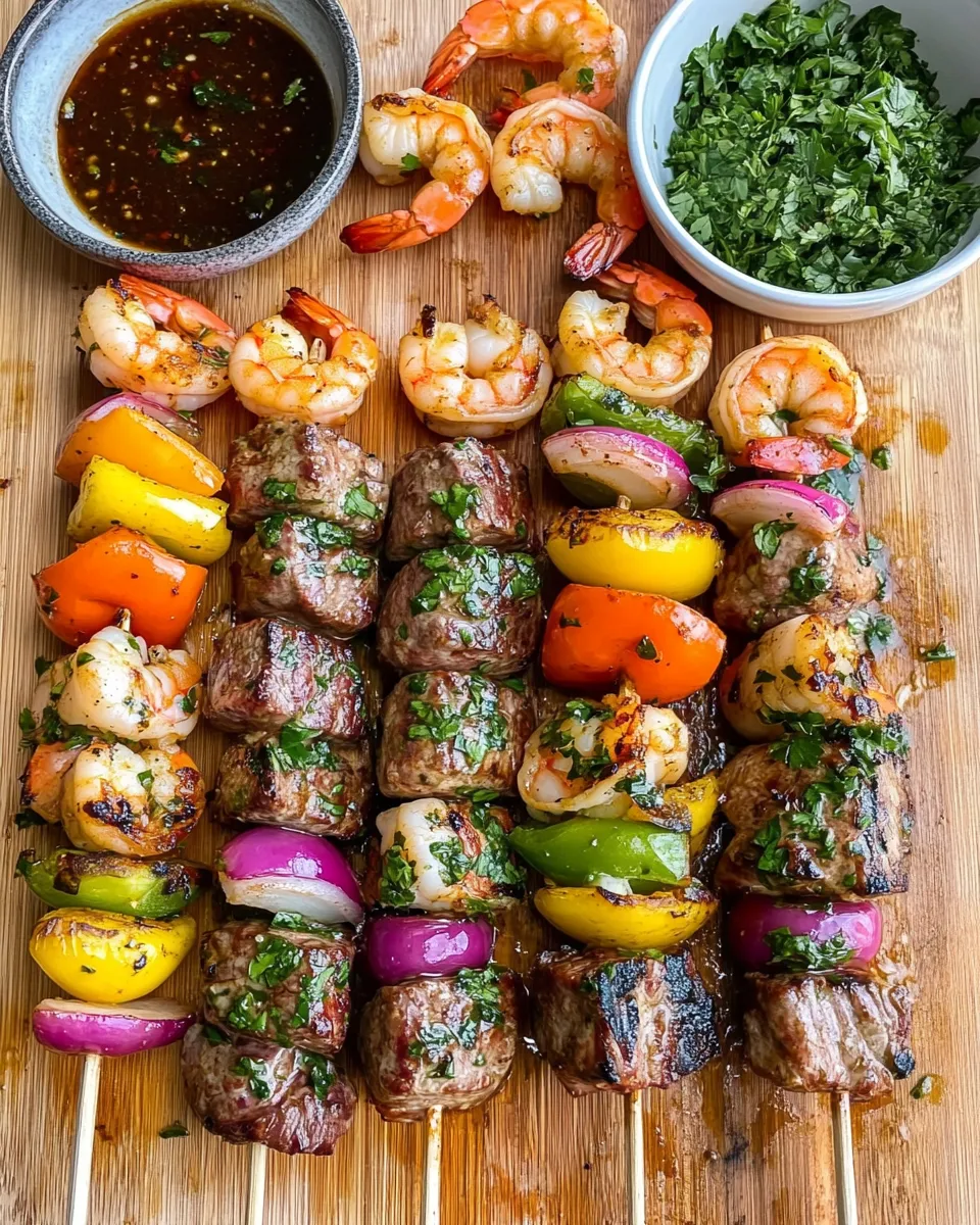 Ingredients for Savor the Flavor: Grilled Surf and Turf Skewers with Zesty Chimichurri