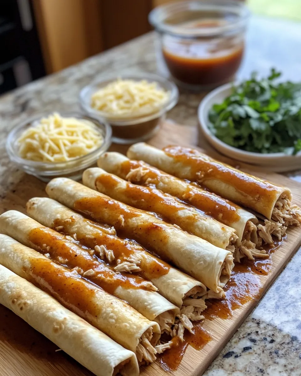 Ingredients for Sweet and Savory Delight: Honey BBQ Slow Cooker Chicken Taquitos You’ll Crave