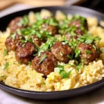 Photo of featured for Sweet and Savory Delight: Honey Garlic Meatball Rice Bake Recipe