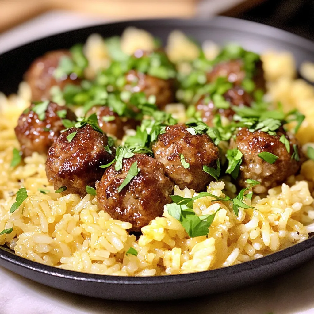 Photo of featured for Sweet and Savory Delight: Honey Garlic Meatball Rice Bake Recipe