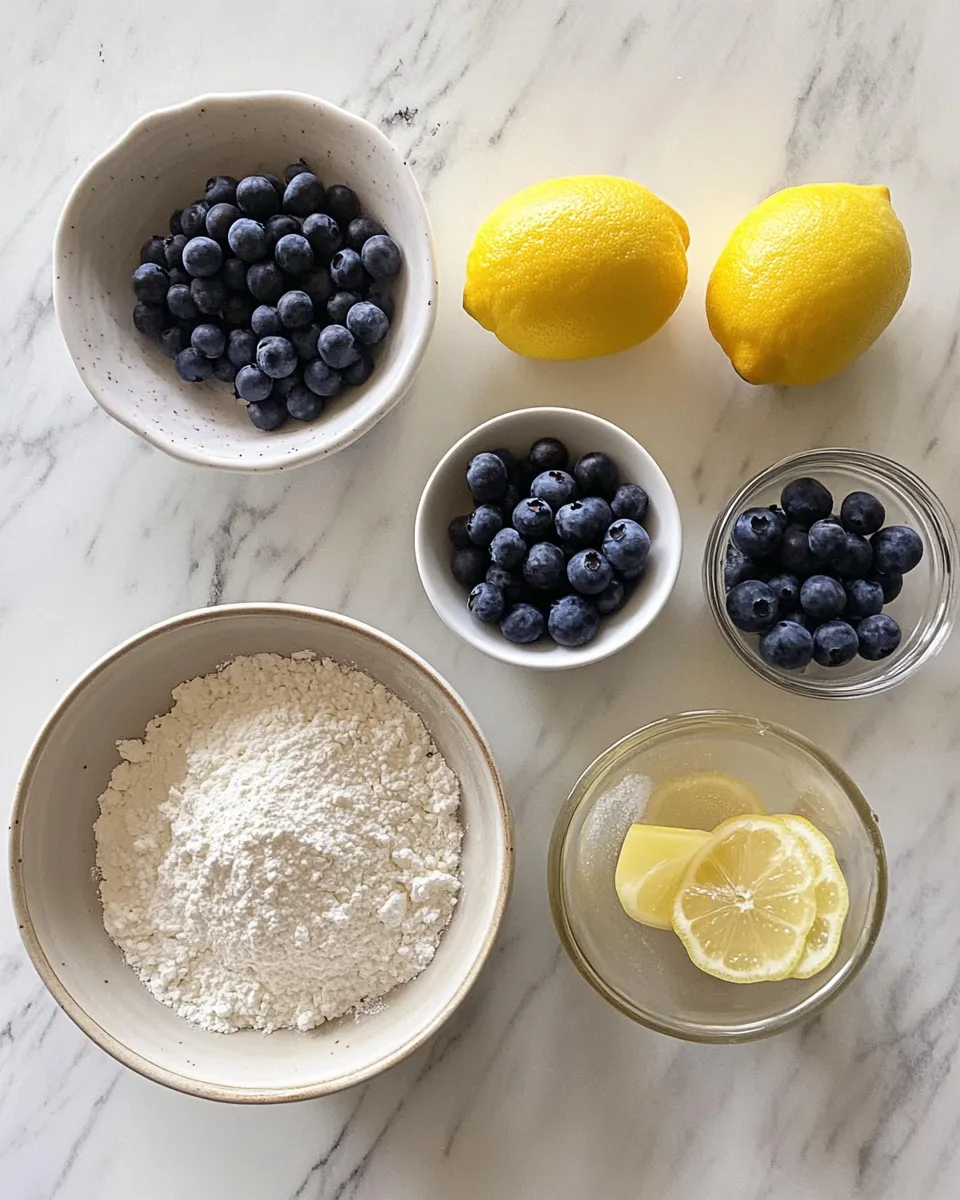 Ingredients for Zesty Delights: The Perfect Lemon Blueberry Pound Cake Recipe