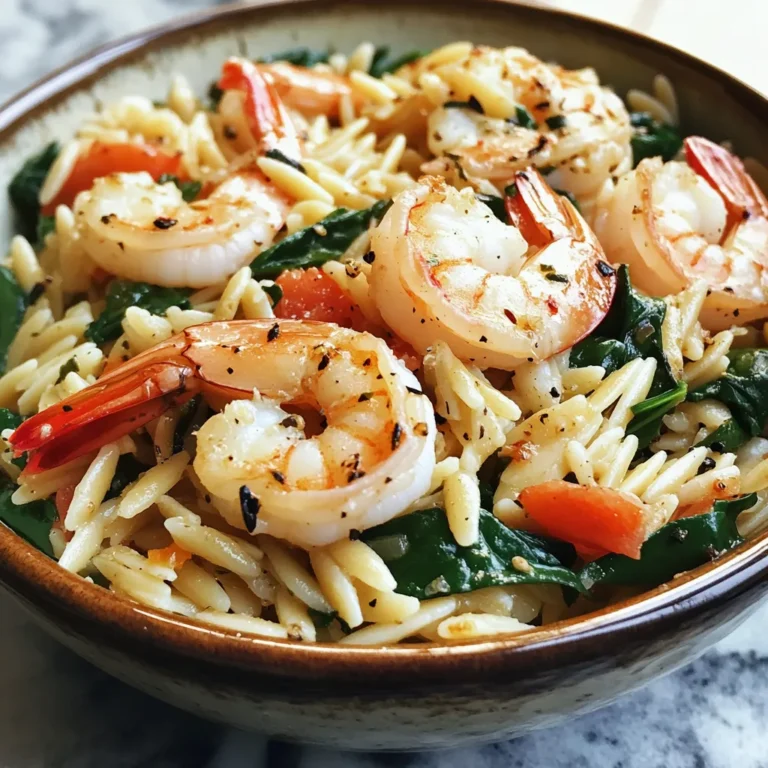 Photo of featured for Zesty Lemon Garlic Shrimp Orzo with Spinach: A Flavorful One-Pan Delight