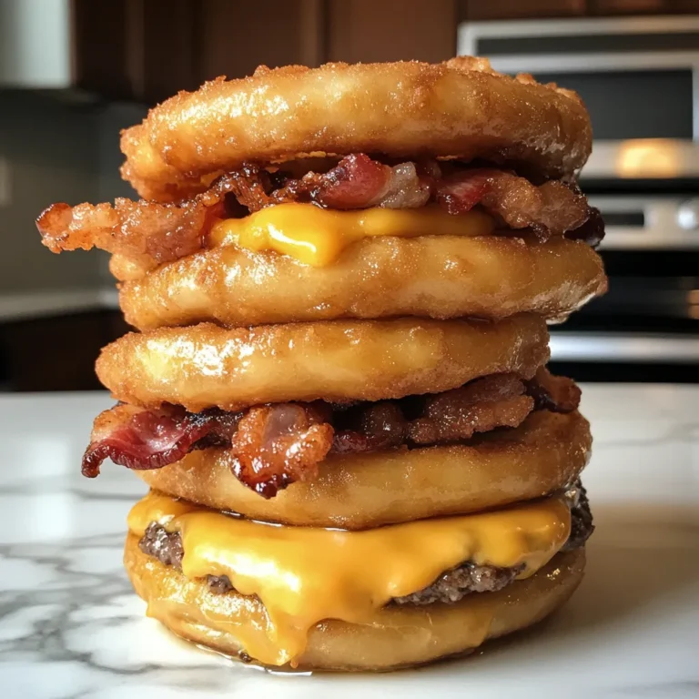 Photo of featured for Stacked Indulgence: Dive into Loaded Bacon Cheeseburger Onion Rings