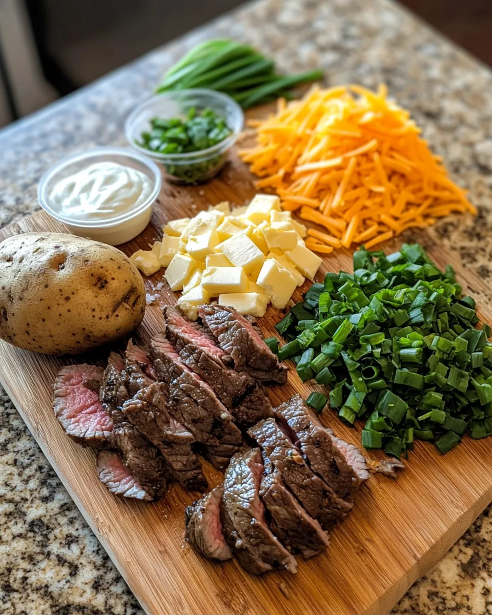 Ingredients for Satisfy Your Cravings: Ultimate Loaded Baked Potato with Steak Delight