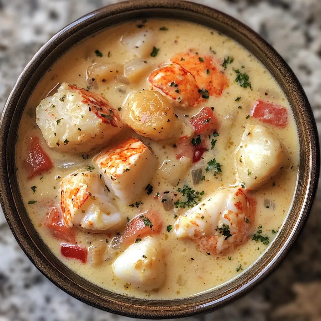 Photo of featured for Savor the Sea: Indulge in Creamy Lobster & Scallop Chowder Delight