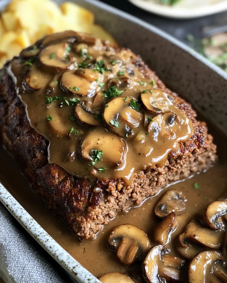 Ingredients for Savory Comfort: Perfect Meatloaf with Rich Mushroom Gravy