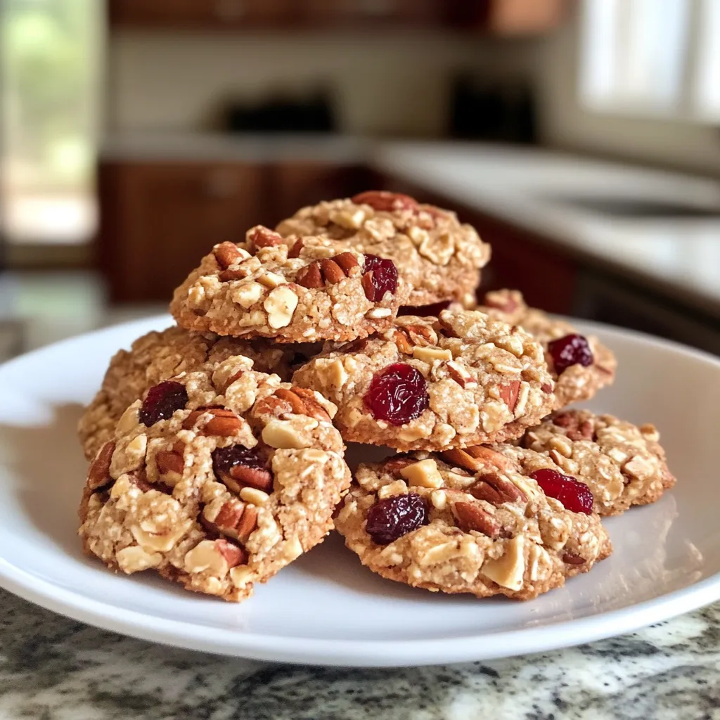 Photo of featured for Delightful No-Bake Cranberry Pecan Praline Cookies for Easy Indulgence