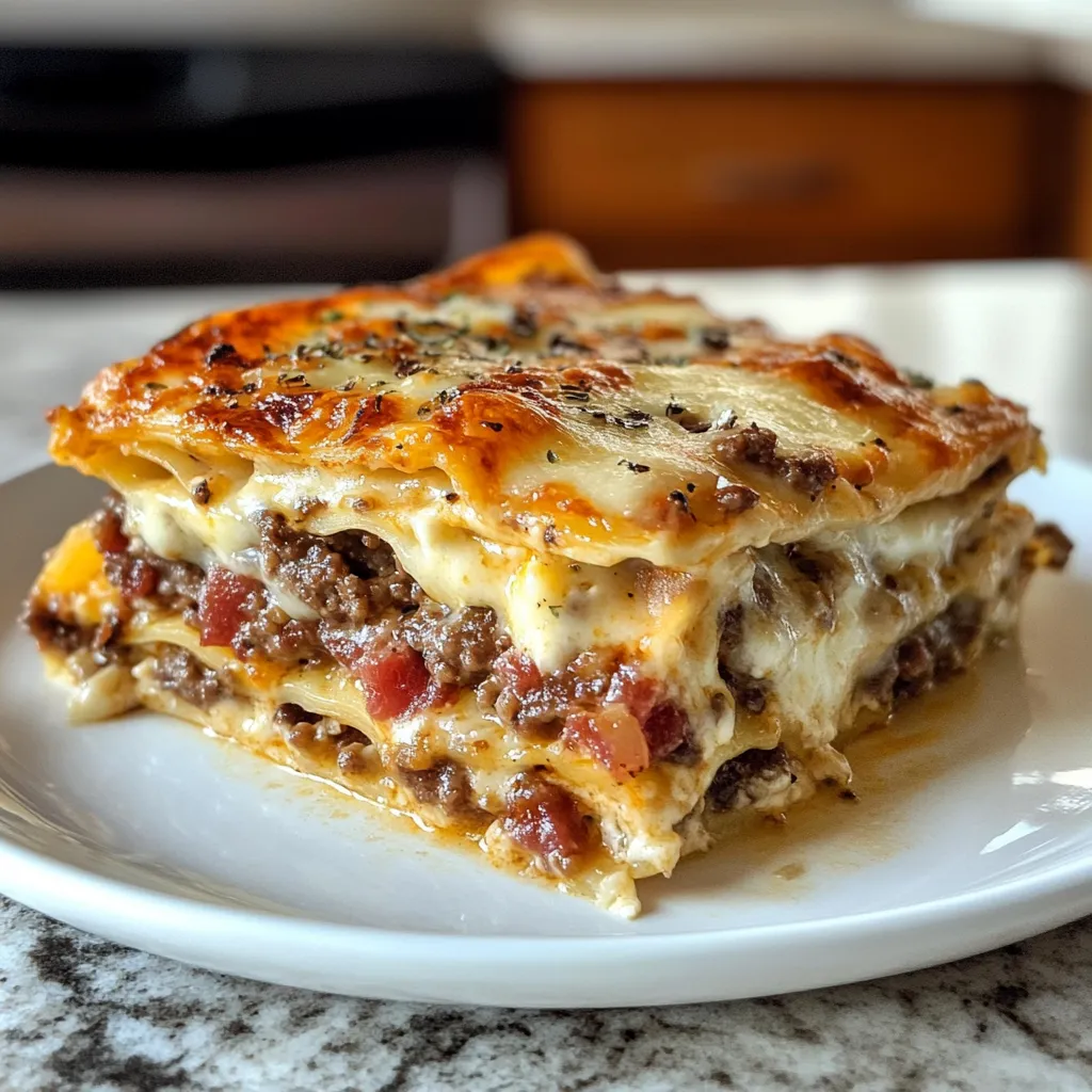 Photo of featured for Indulge in Flavor: The Ultimate Parmesan Garlic Bacon Cheeseburger Lasagna Delight