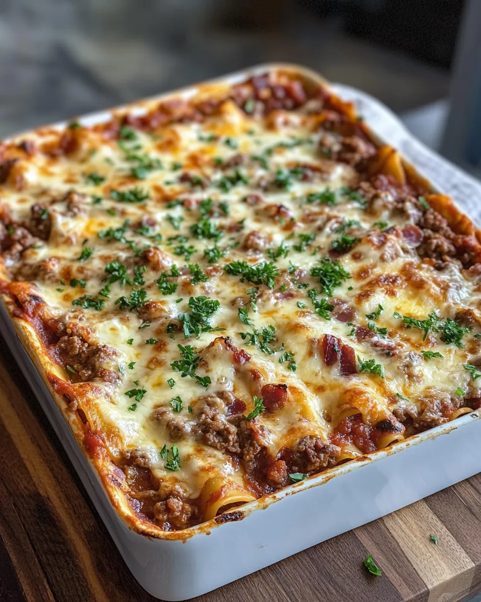Ingredients for Indulge in Flavor: The Ultimate Parmesan Garlic Bacon Cheeseburger Lasagna Delight