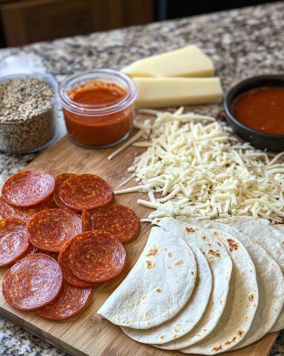 Ingredients for Sizzling Pepperoni Cheese Pizza Quesadillas: The Ultimate Flavor Fusion