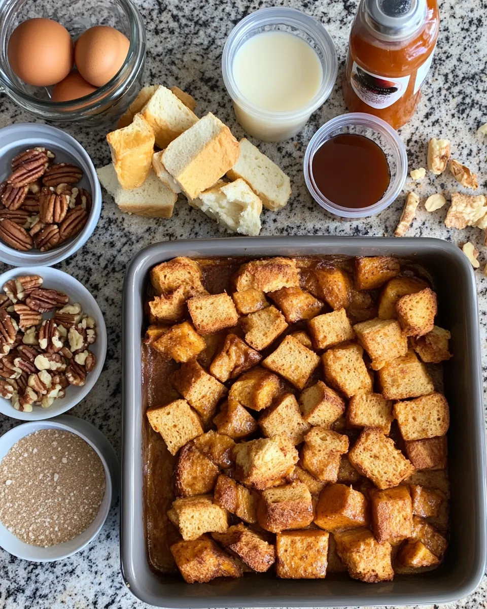 Ingredients for Fall in Love with Pumpkin French Toast Casserole: A Cozy Breakfast Delight