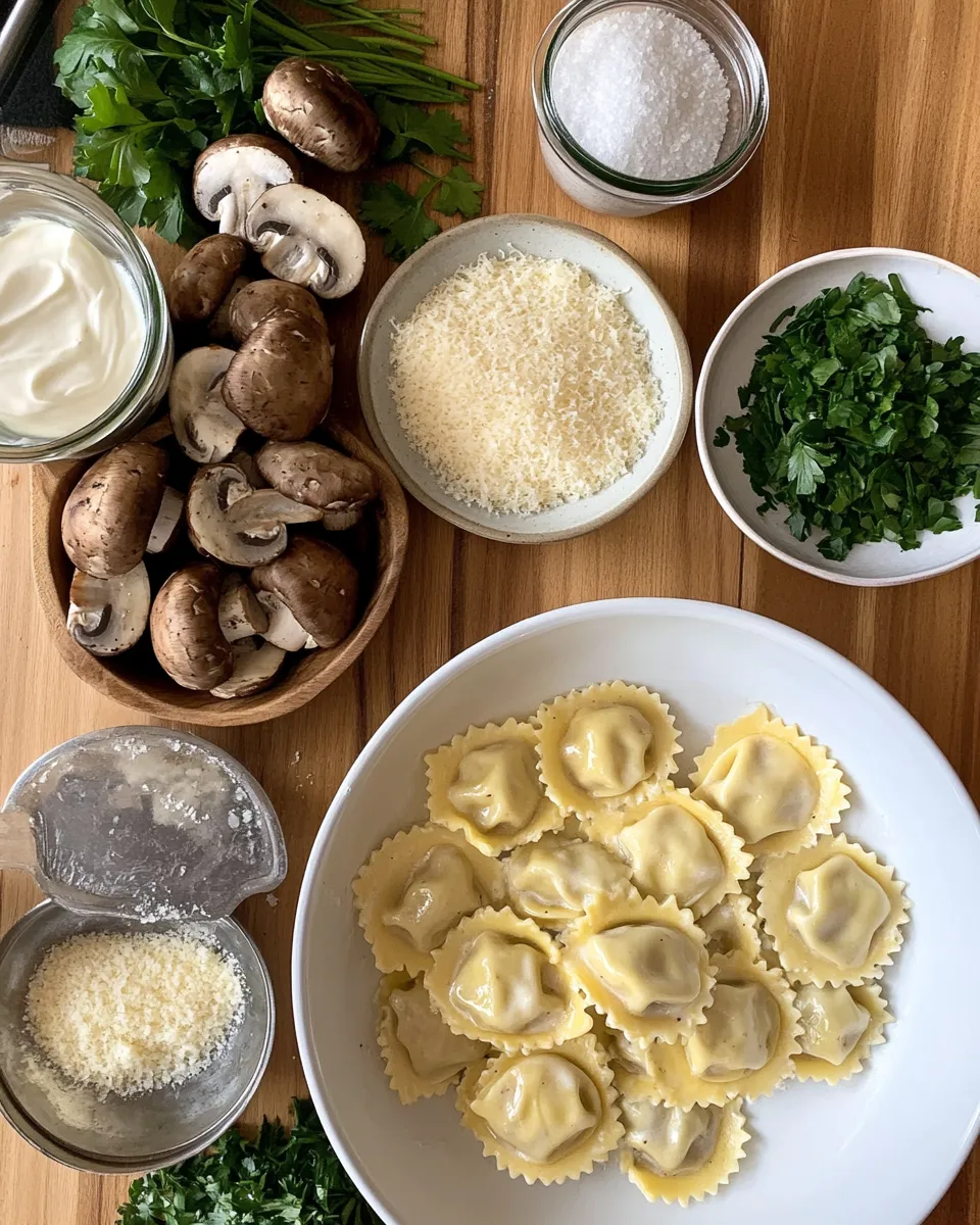 Ingredients for Indulge in Comfort: Ravioli with Mushroom Cream Sauce That Will Wow Your Taste Buds