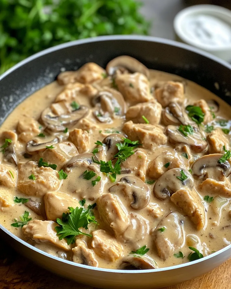 Ingredients for Indulge in the Creamy Luxury of Rich and Velvety Chicken Stroganoff Delight