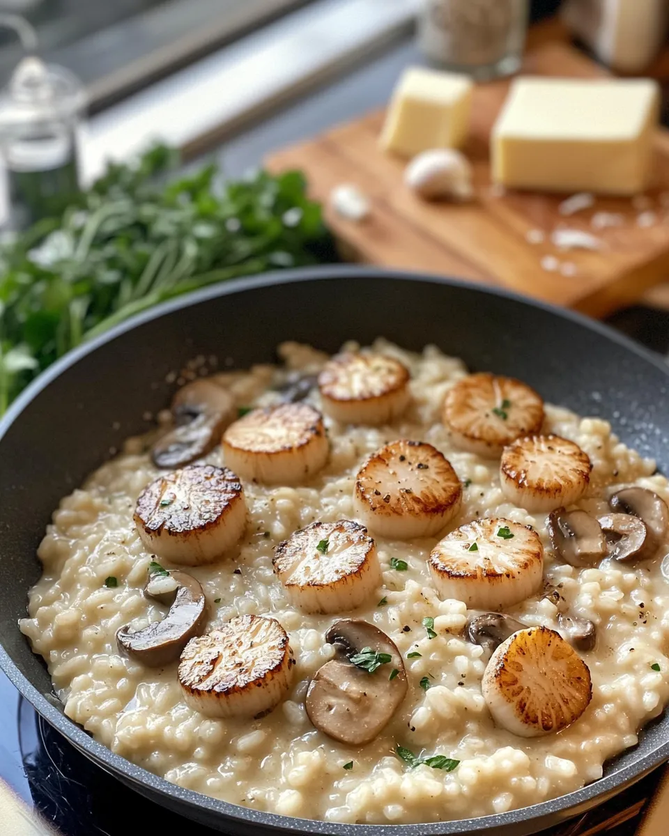 Ingredients for Savor the Creamy Delight: Scallops and Mushroom Risotto Unleashed