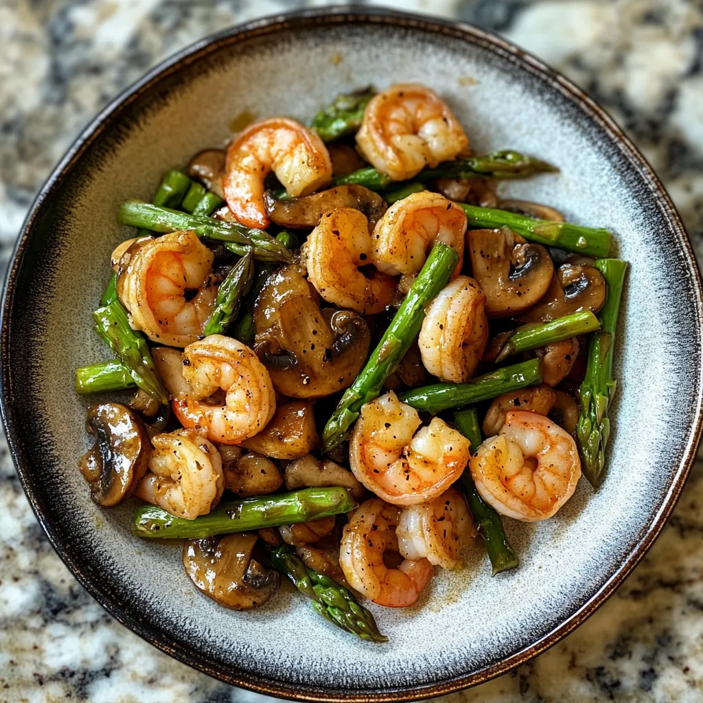 Photo of featured for Savor the Flavor: Quick and Easy Shrimp and Asparagus Stir-fry with Mushrooms