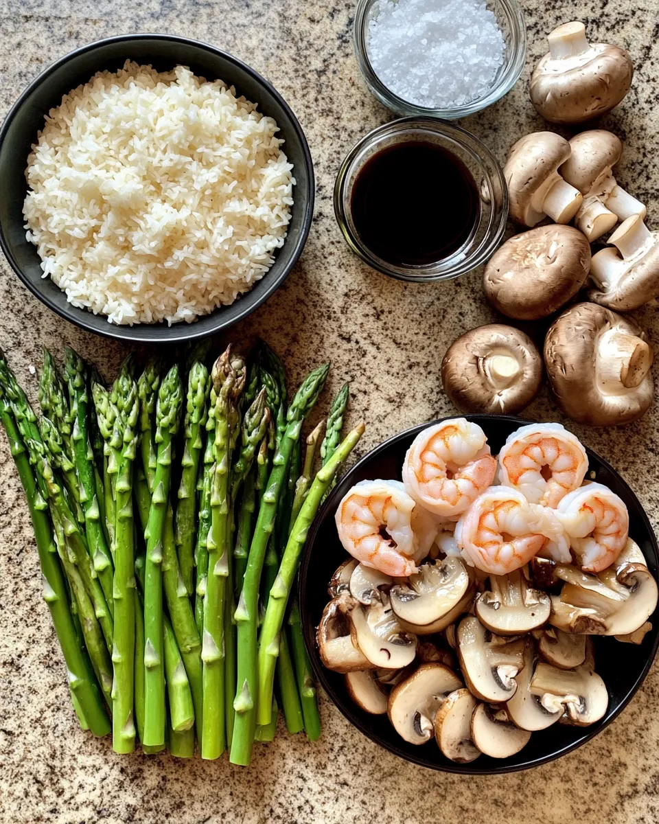 Ingredients for Savor the Flavor: Quick and Easy Shrimp and Asparagus Stir-fry with Mushrooms