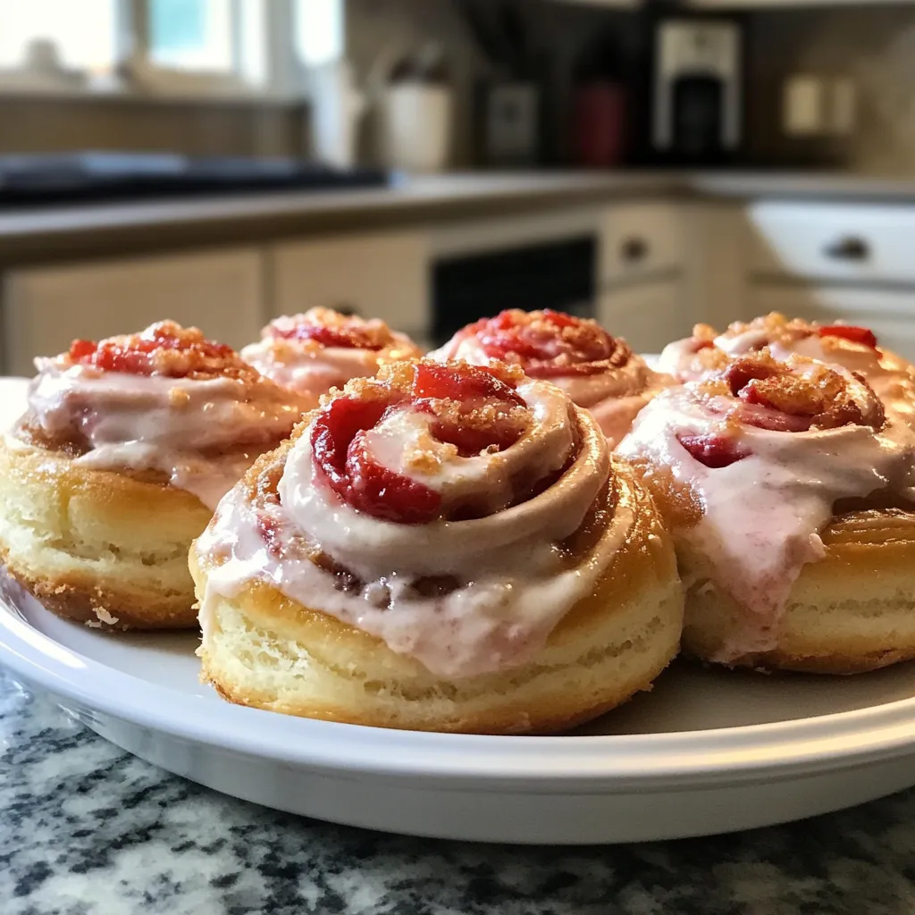 Photo of featured for Decadent Strawberry Cheesecake Cinnabon Rolls: A Dreamy Dessert Delight