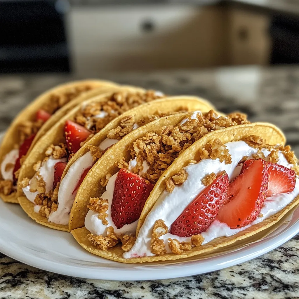 Photo of featured for Sweet Meets Savory: Indulge in Strawberry Crunch Cheesecake Tacos