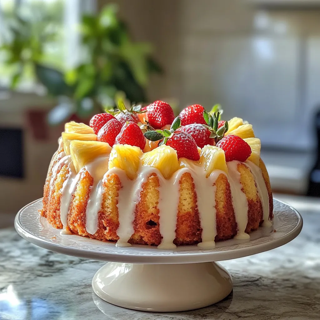 Photo of featured for Tropical Bliss: Indulge in Strawberry Pineapple Pound Cake Delight