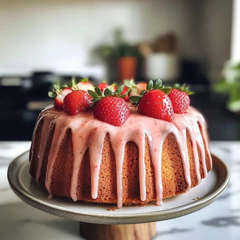 Photo of featured for Indulge in Bliss: Strawberry Pound Cake with a Luscious Strawberry Glaze