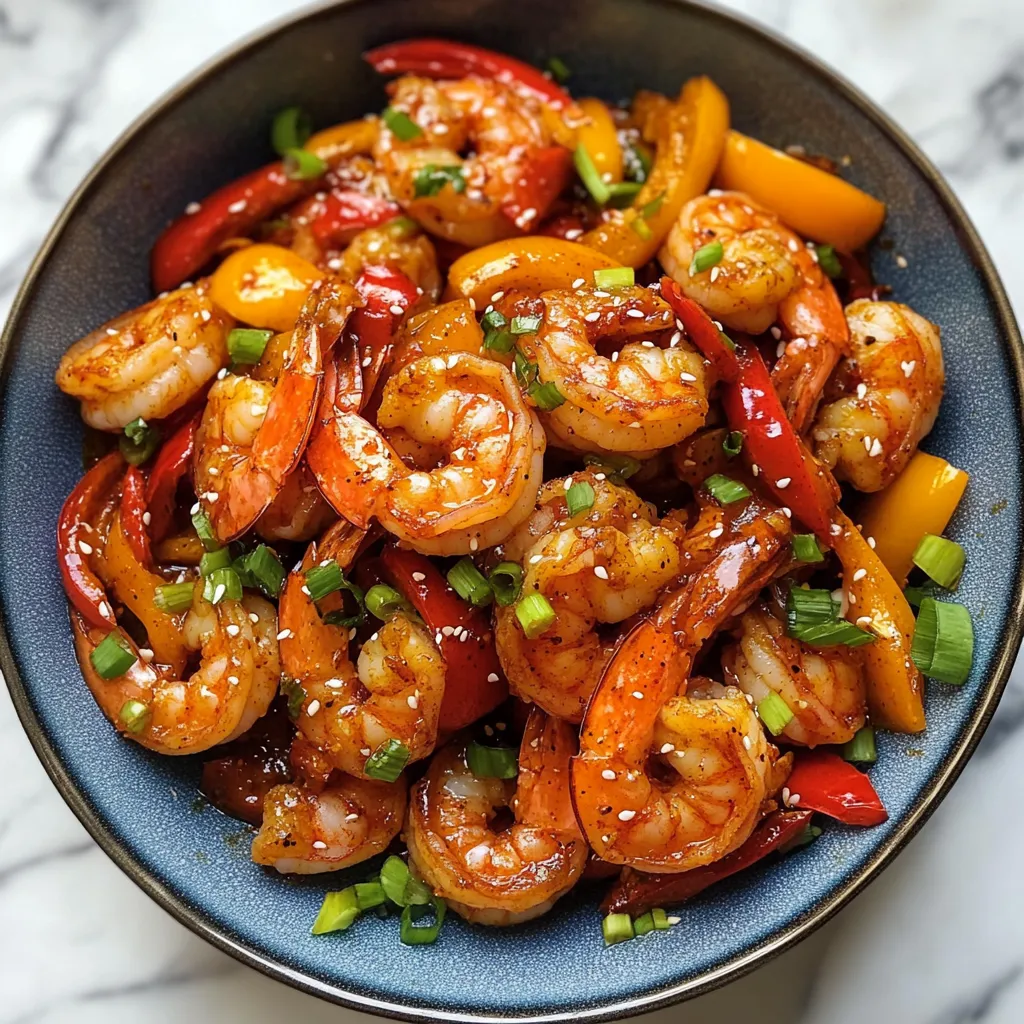 Photo of featured for Irresistibly Zesty: Sweet Chili Shrimp with Bell Peppers Delight