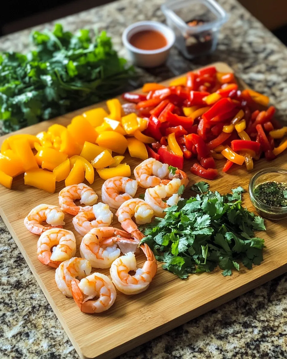 Ingredients for Irresistibly Zesty: Sweet Chili Shrimp with Bell Peppers Delight