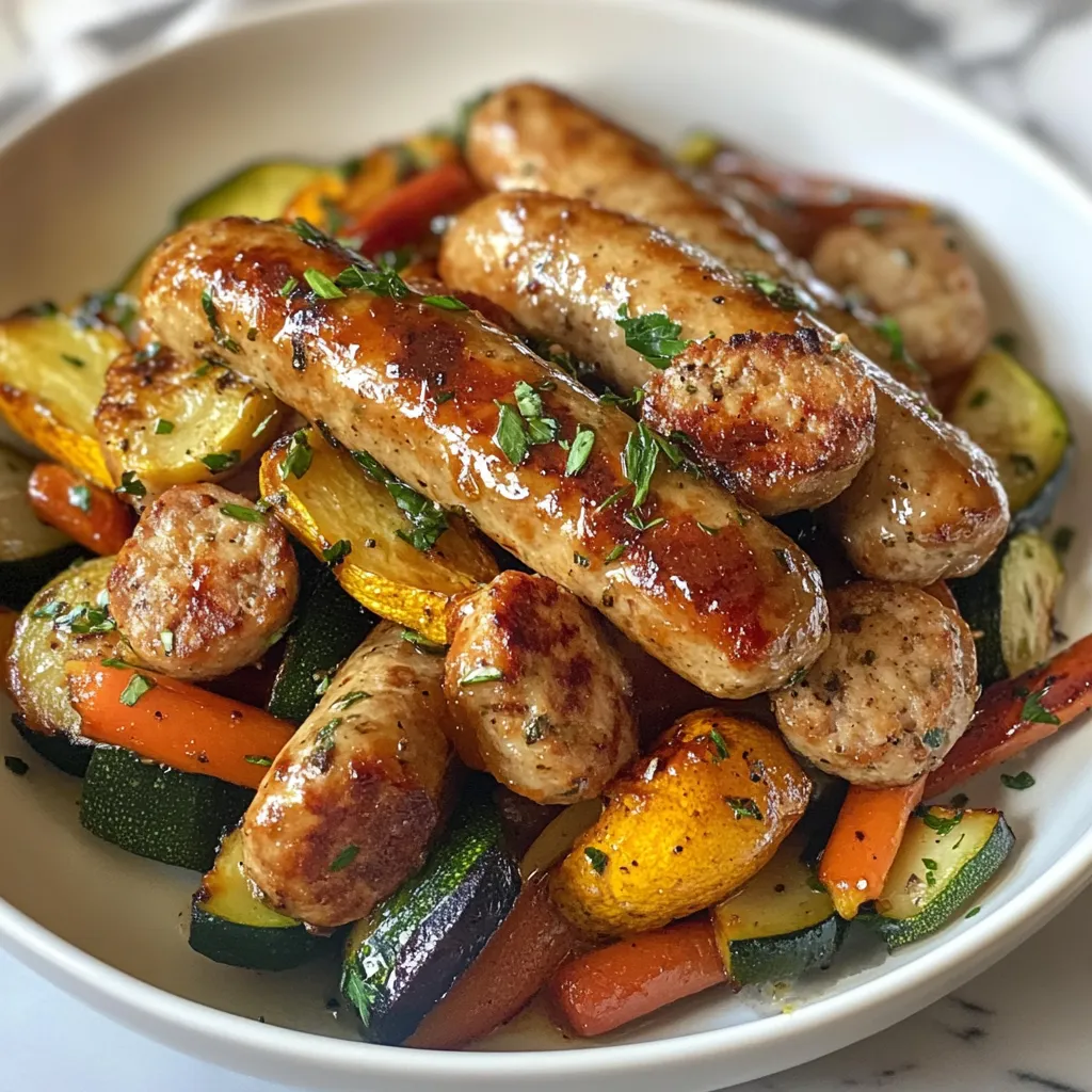 Photo of featured for Crispy Air Fryer Chicken Sausage and Veggies for a Quick Weeknight Dinner