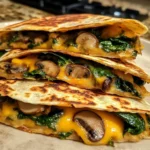 Photo of featured for Savor the Flavor: Irresistible Baked Spinach Mushroom Quesadillas