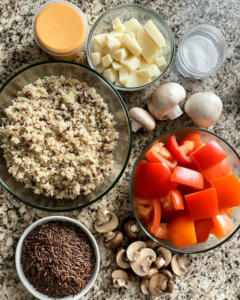 Ingredients for Savory Beef Wild Rice Casserole: A Comforting One-Pan Delight