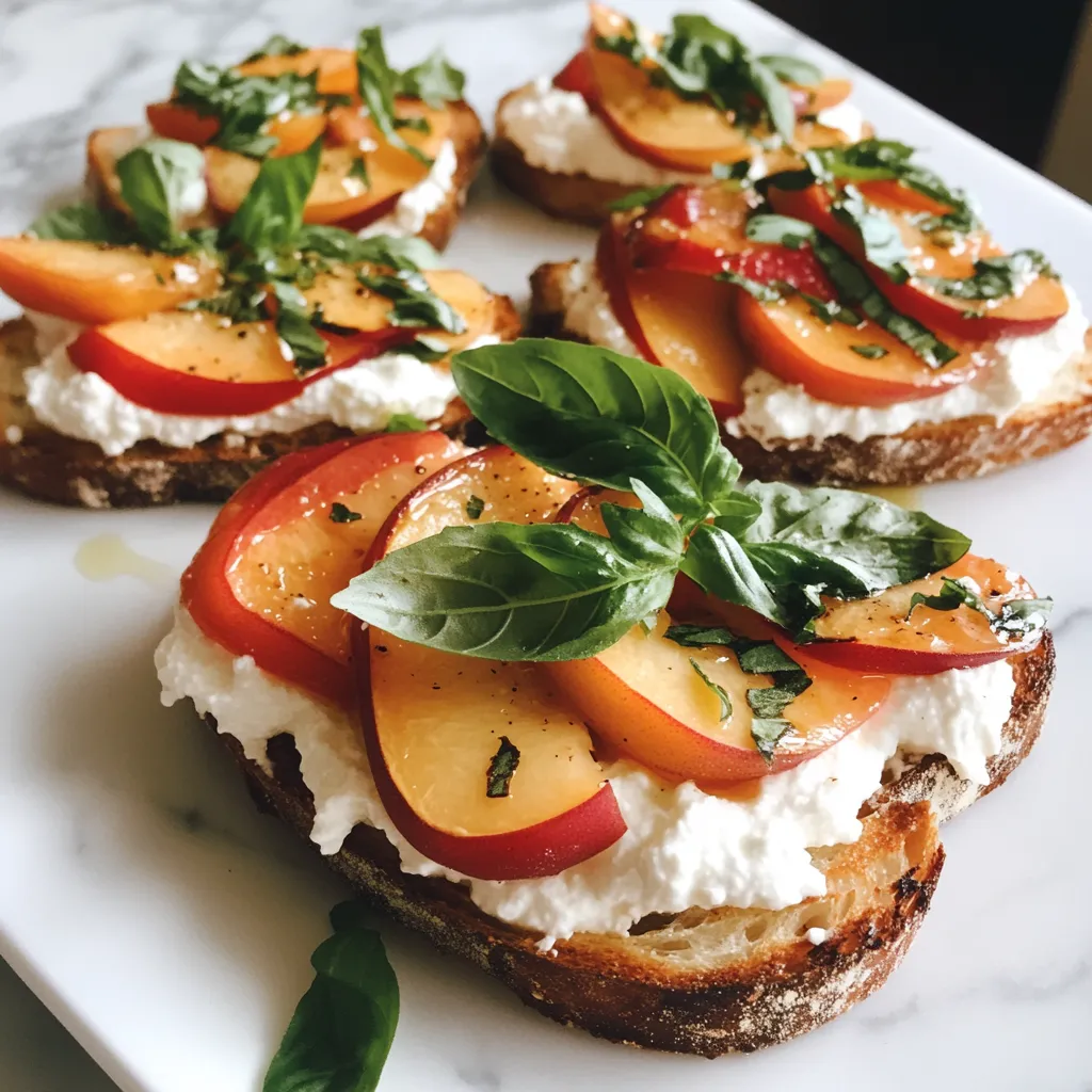 Photo of featured for Savor the Sweetness: The Best Peach Bruschetta with Whipped Ricotta