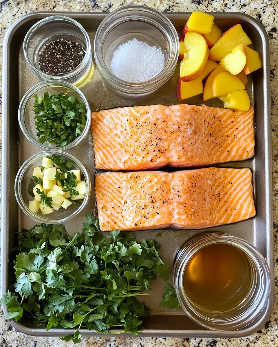 Ingredients for Savor the Sweet and Savory: Bourbon Peach Roasted Salmon Delight