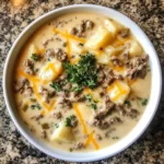 Photo of featured for Creamy Comfort in a Bowl: Cheesy Beef and Potato Soup Delight