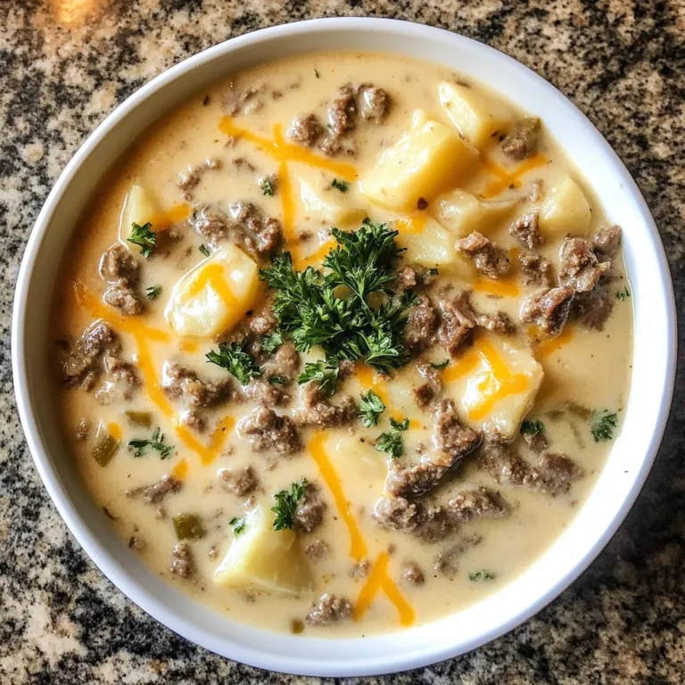 Photo of featured for Creamy Comfort in a Bowl: Cheesy Beef and Potato Soup Delight