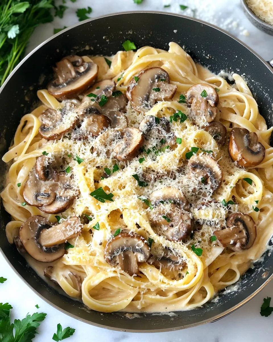 Ingredients for Irresistibly Cheesy Mushroom Pasta: A Comfort Food Delight