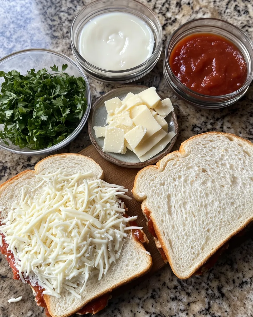 Ingredients for Melted Comfort: The Ultimate Chicken Parmesan Grilled Cheese Delight